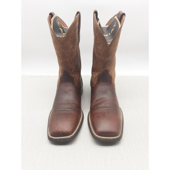 Ariat Size 10 EE Brown Boots Western Cowboy Square Toe Biker 10016291 Flaw main image 5